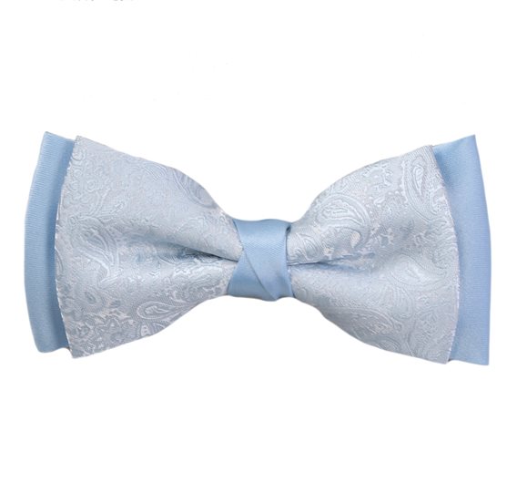 Sky Blue Bow Tie with Paisley