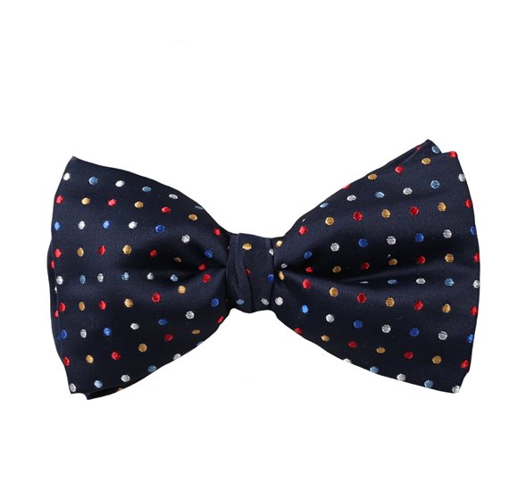 Dark Blue with Dots Bow Tie