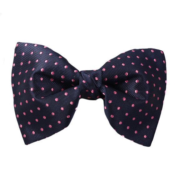Blue Bow Tie with Pink Dots