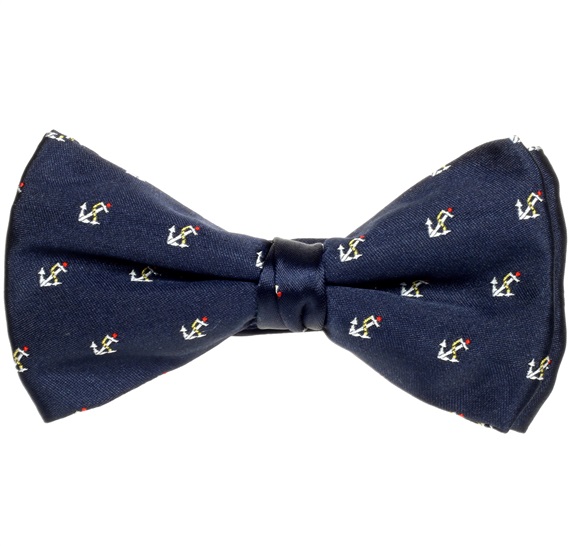 Dark Blue Anchors Bow Tie