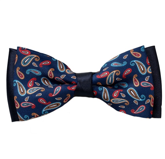 Dark Blue Bow Tie with Colors Cashmere