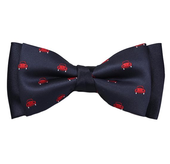Dark Blue Bow Tie with Cars