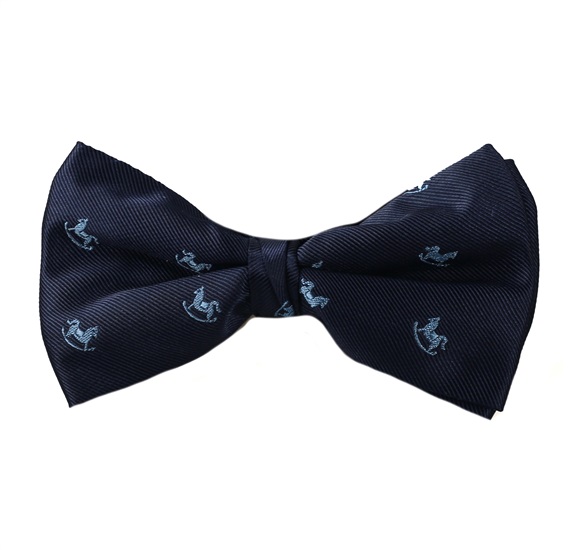 Dark Blue Bow Tie with Blue Horses