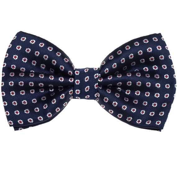 Blue Bow Tie with White Daisies