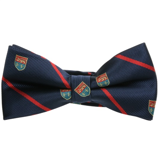 Blue Bow Tie with Red Stripes