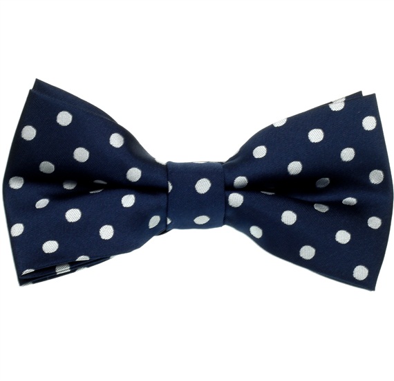 Blue Bow Tie with White Dots
