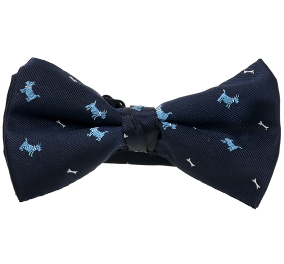 Dark Blue Bow Tie with Sky Blue Schnauzer