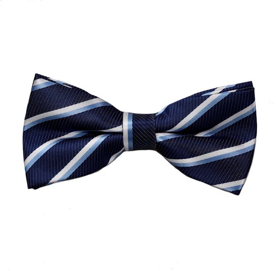 Blue Bow Tie with Blue Sky Stripes