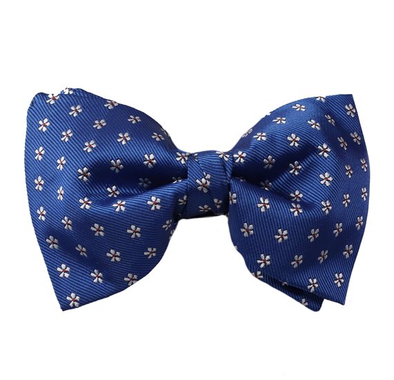 Royal Blue Bow Tie with Daisies