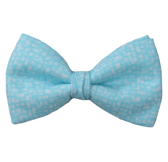 Turquoise Bow Tie with Design