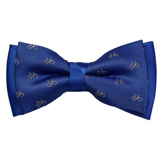 Royal Blue Bow Tie with White Bikes