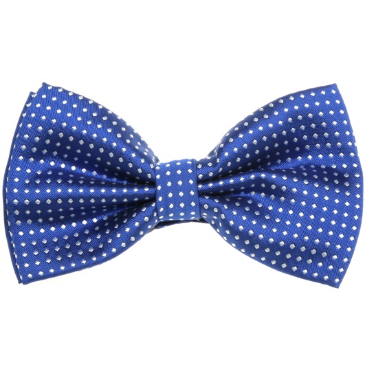 Royal Blue Bow Tie with White Dots