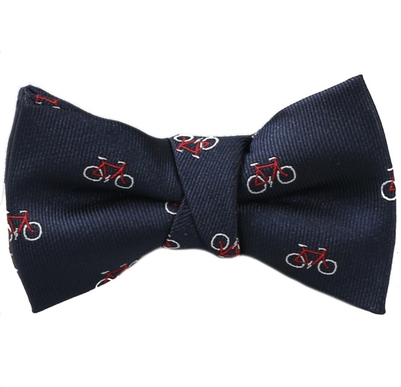 Dark Blue Baby's Bow Tie with White Bikes