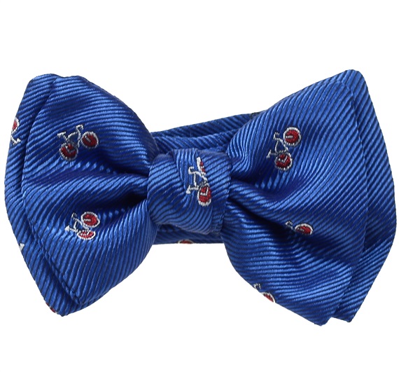 Royal Blue Baby's Bow Tie with Red Bikes and Dogs