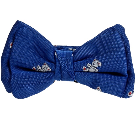 Royal Blue Baby's Bow Tie with White Teddy Bears