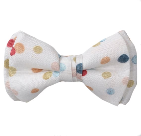 White Baby's Bow Tie with Dots