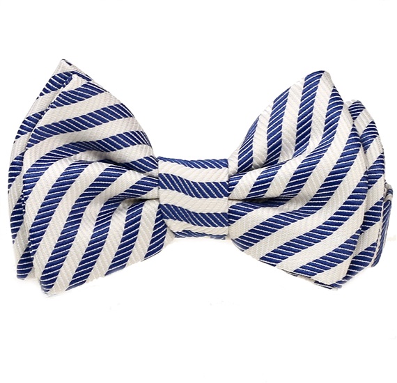 Dark Blue and White Stripes Baby's Bow Tie