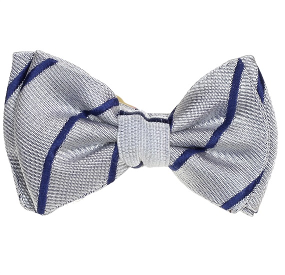 Blue and Grey Stripes Baby Bow Tie