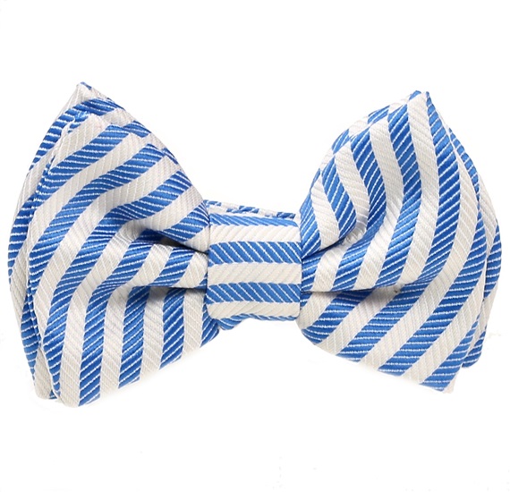 Baby's Bow Tie with White and Blue Stripes