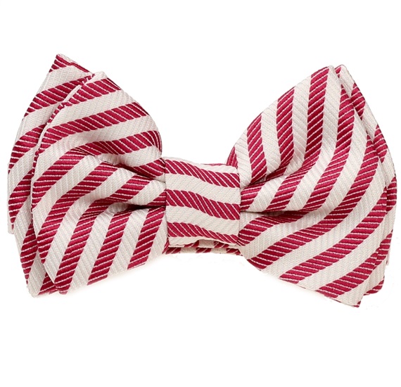Red and White Stripes Baby's Bow Tie