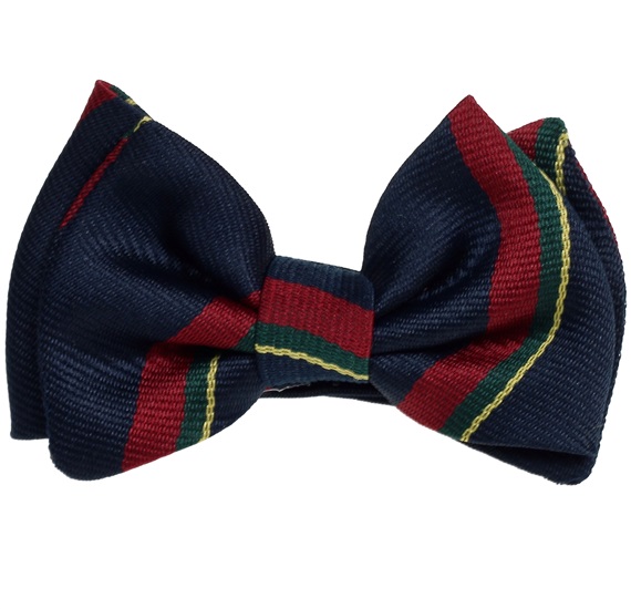 Dark Blue and Garnet Stripes Silk Baby's Bow Tie