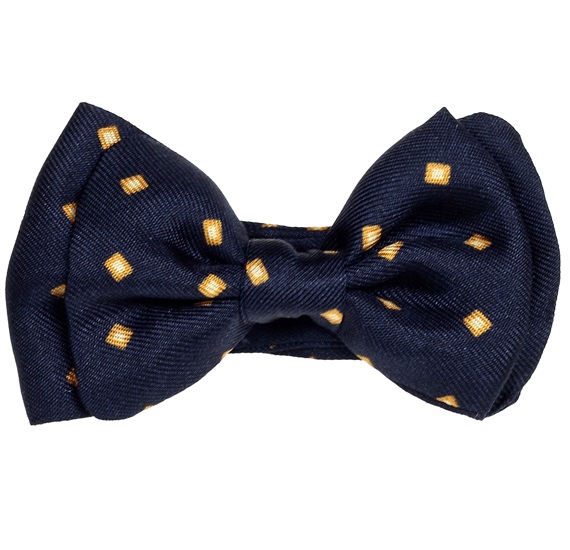 Dark Blue Baby's Bow Tie Checked