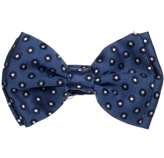 Dark Blue Baby's Bow Tie with White Dots