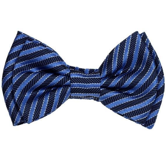 Silk Baby's Bow Tie with Blue Stripes