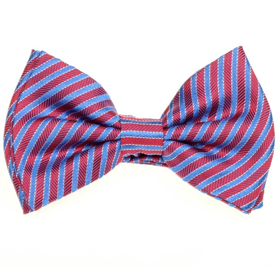 Silk Baby's Bow Tie with Blue and Red Stripes