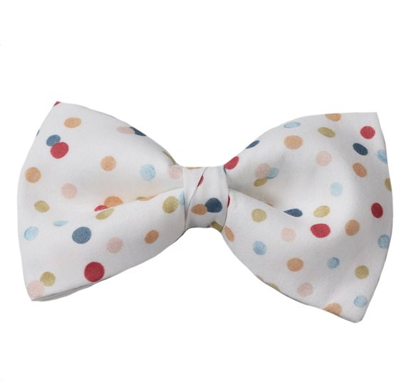 White Bow Tie with Dots