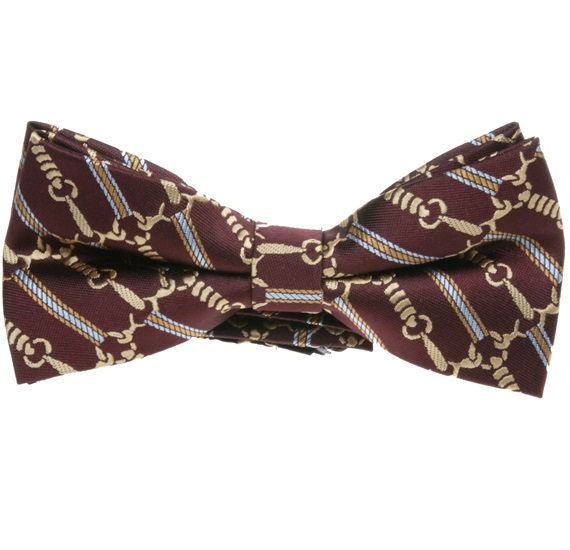 Bordeaux Bow Tie with Yellow Snaffle