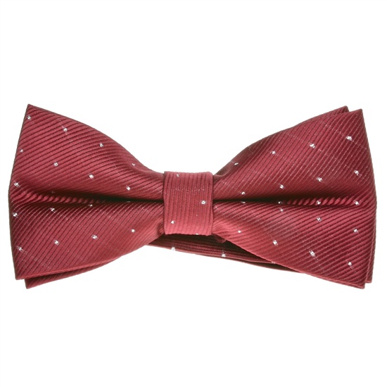 Bordeaux Bow Tie with Silver Dots