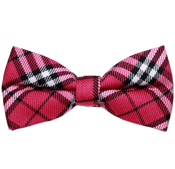 Fuchsia and Black Tartan Bow Tie