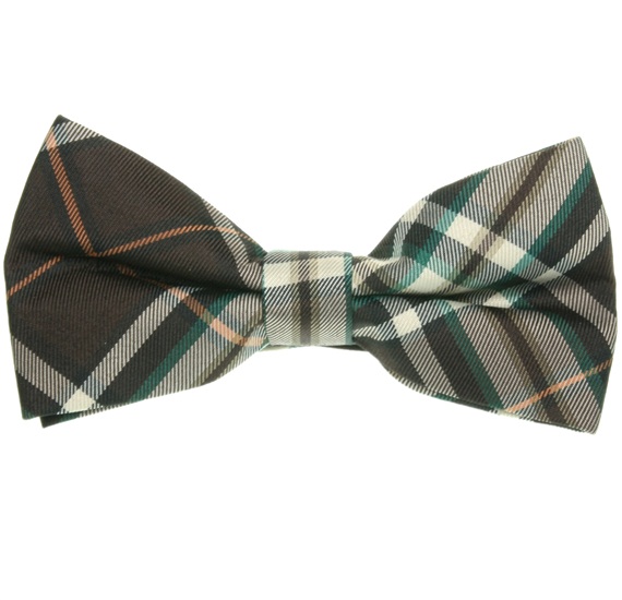 Brown and Green Tartan Bow Tie