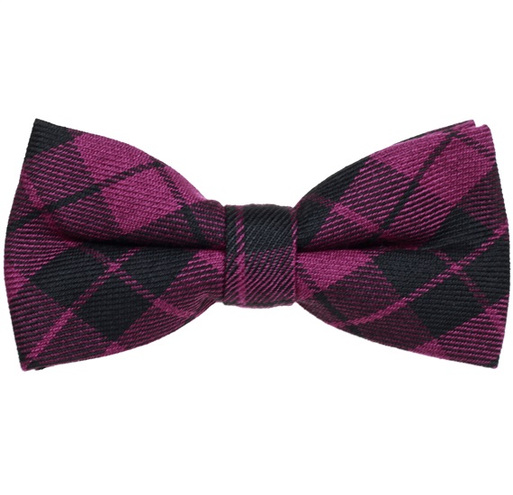 Purple and Black Tartan Bow Tie