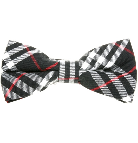 Black and Red Tartan Bow Tie