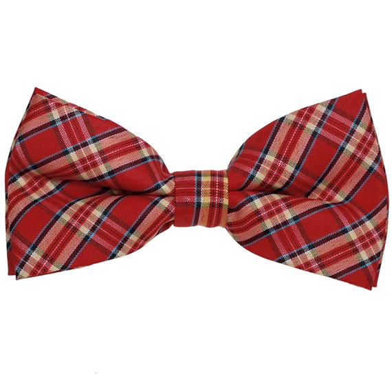 Red, Ocher and Blue Tartan Bow Tie