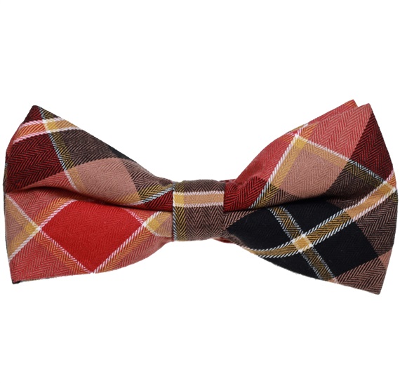 Terracotta and Brown Tartan Bow Tie