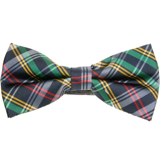Green and Blue Tartan Bow Tie