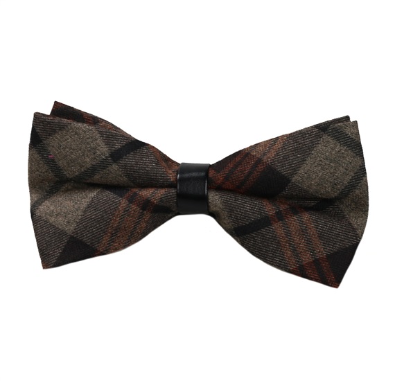 Brown and Green Tartan Bow Tie