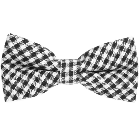 Black and White Vichy Checks Bow Tie