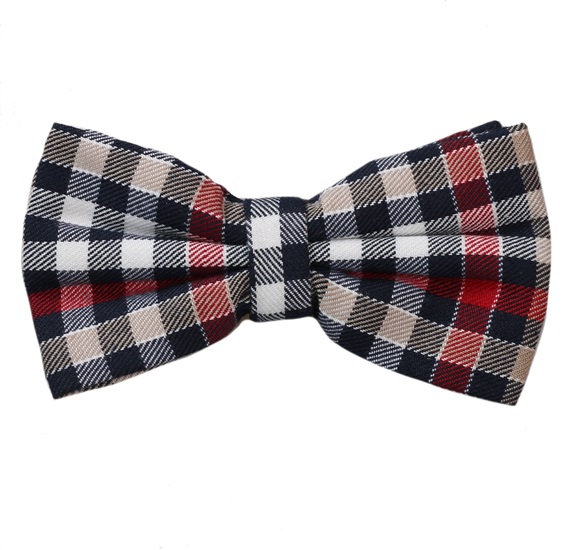Blue and Garnet Tartan Bow Tie