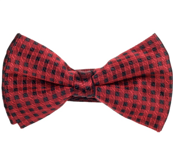 Garnet and Black Checked Bow Tie
