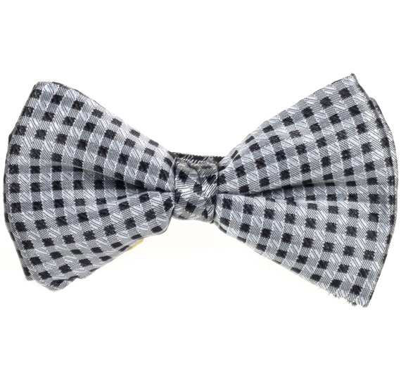 Black and Grey Checked Bow Tie