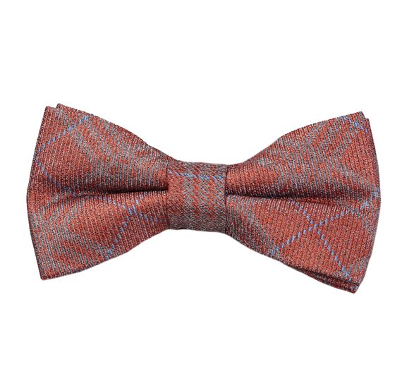 Dark Orange Checks Bow Tie