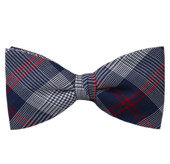 Blue Prince of Wales Tartan Bow Tie