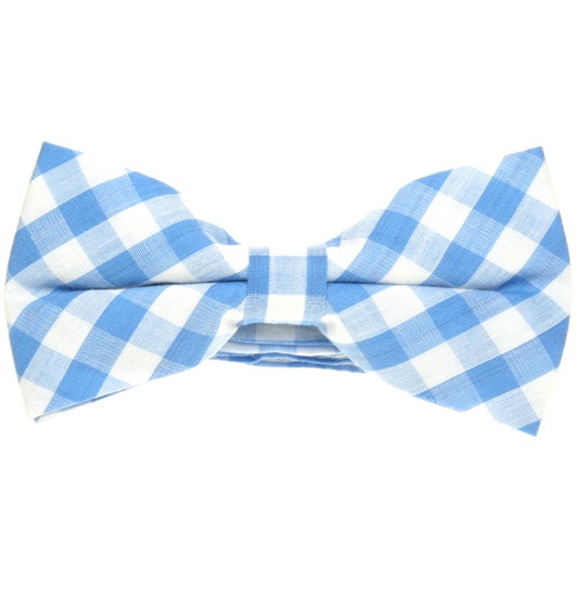 Sky Blue Vichy Checks Bow Tie