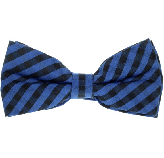 Black and Royal Blue Vichy Checks Bow Tie