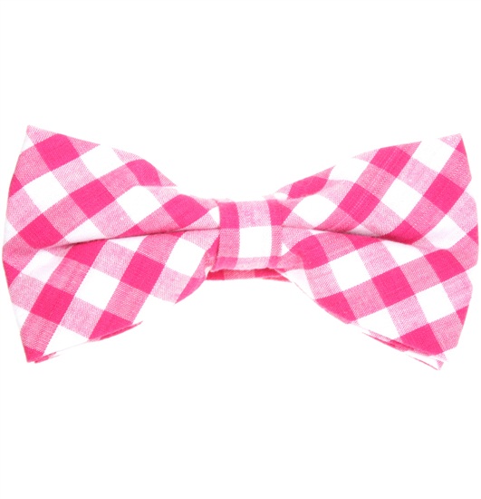 Fuchsia Vichy Checks Bow Tie
