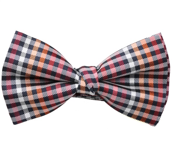 Red, Black and White Vichy Checks Bow Tie